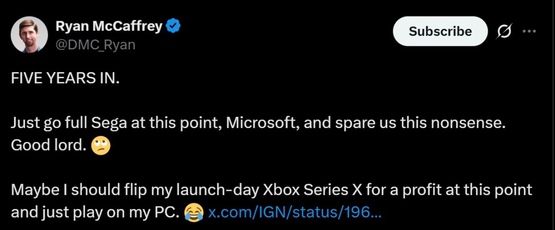 Xbox前高管批评一年内涨价两次 纯粹是为了利润、和关税无关